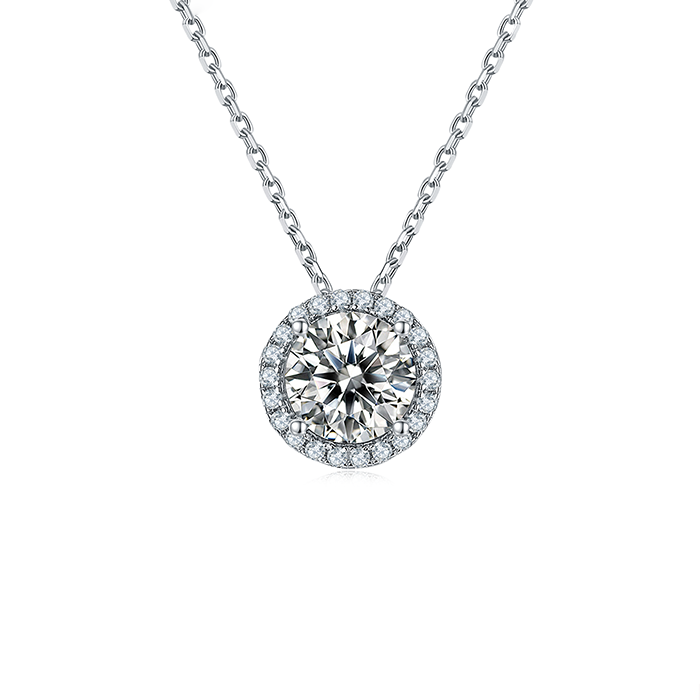 Collana Con Ciondolo Solitario In Stile Con Castone In Diamanti - Foto 9