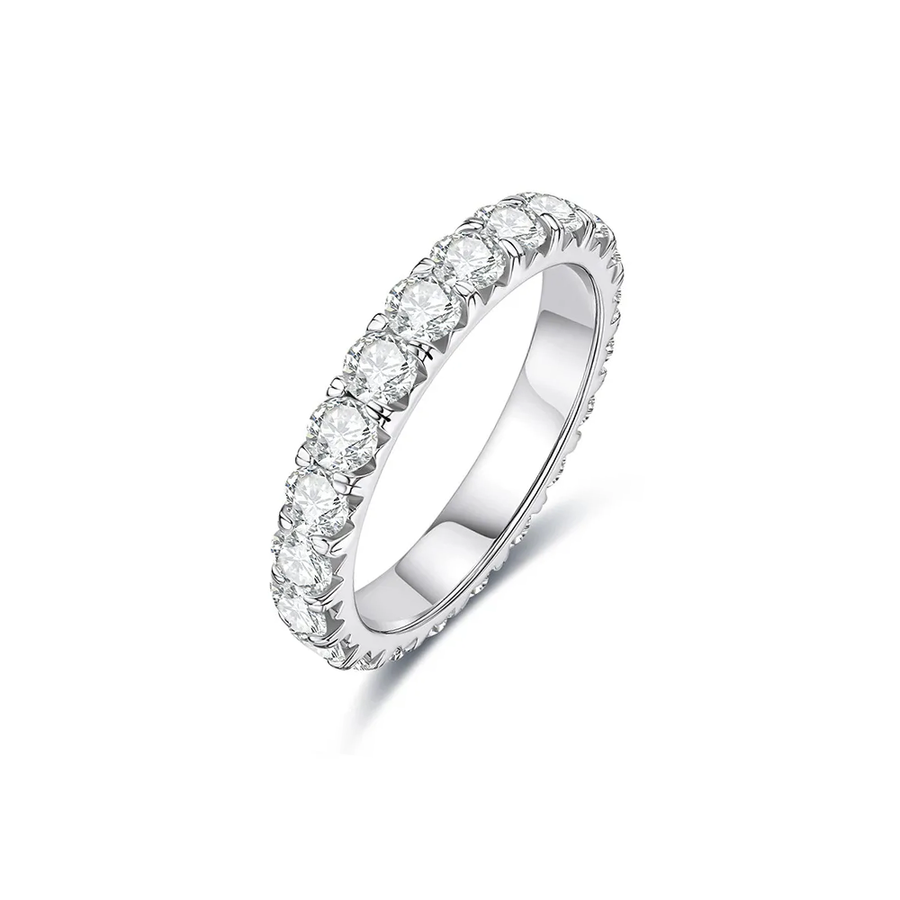 Eternity Ring with Brilliant Cut Moissanite on 925 Silver – DULÂME