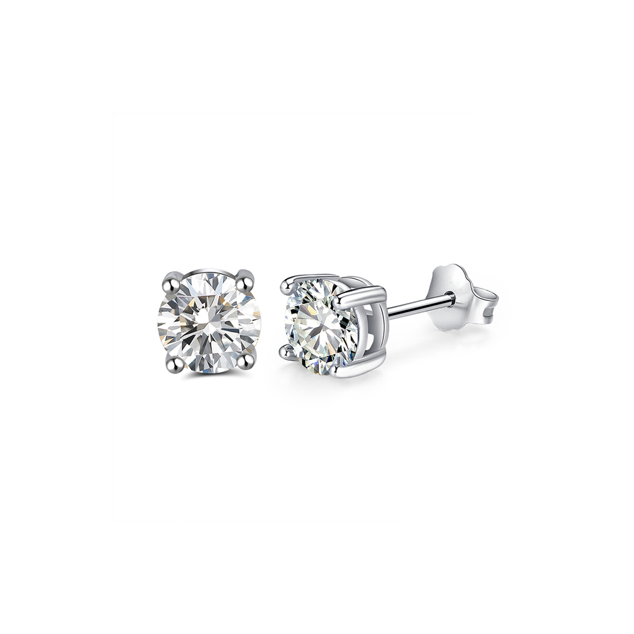 Moissanite Stud Earrings Six Prongs , 0.1 Ct 2 Ct Silver 14k 18K Gold,  Wedding Anniversay Bridal Stud Earrings,everyday Earrings, Unisex - Etsy