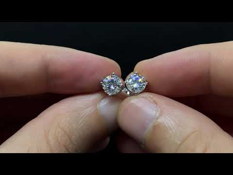 Orecchini Moissanite da 1ct su Argento 925 - 4 Poli