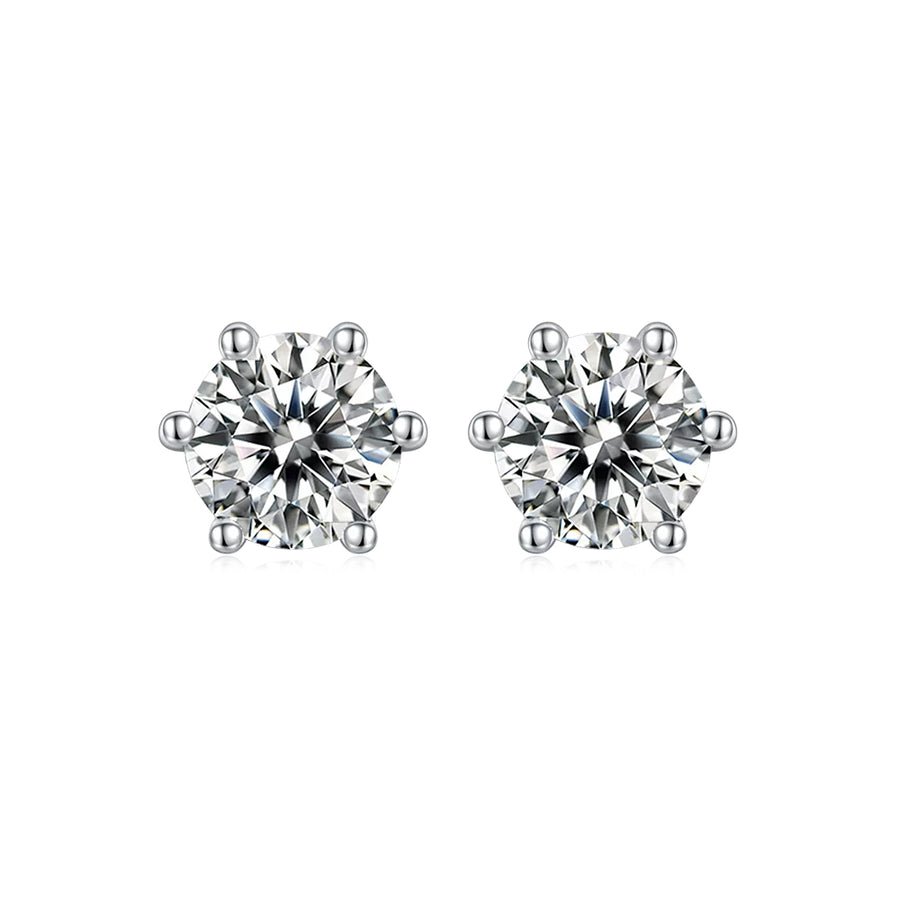 1 carat moissanite earrings, sterling silver stud earrings, NEO Moissa – J  Hollywood Designs